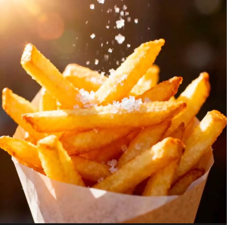 Porção de batatas fritas simples